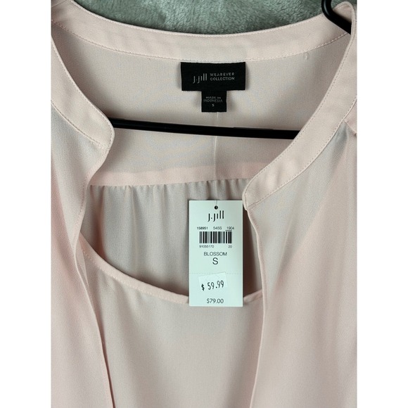 J Jill WearEver Blouse Womens Small Blush Minimalist Capsule Office Top - Picture 4 of 8